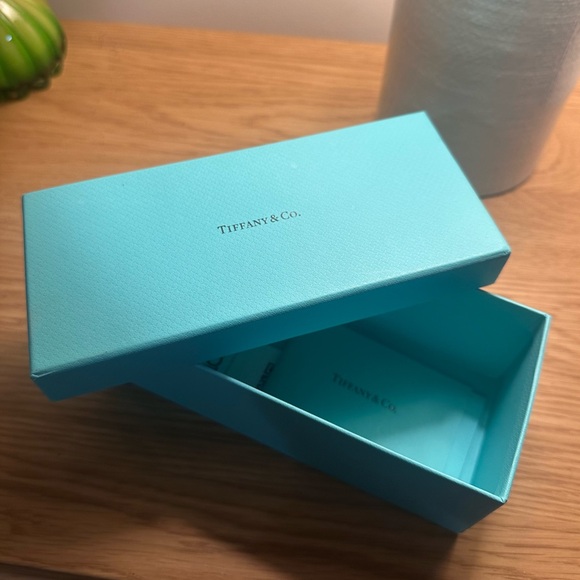 Tiffany & Co. Aviator Sunglasses with Teal Case and Blue-Gray Lenses